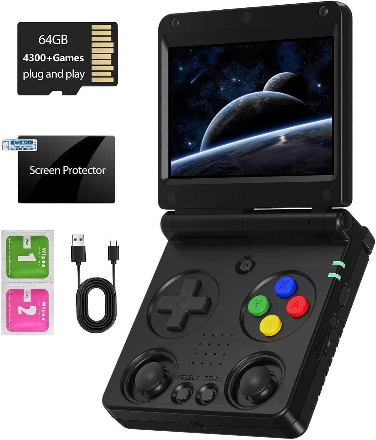 RG34XXSP Foldable Retro Handheld Game Console with 4353 Games