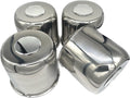 4 Pack 4.90 in Center Caps Stainless Steel Push Through - Durable