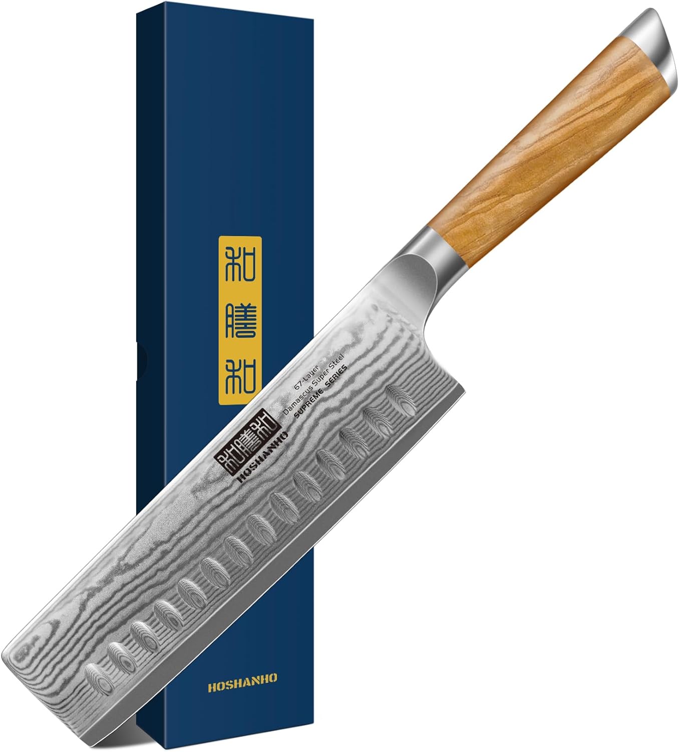 HOSHANHO Damascus Nakiri Knife: Super Sharp 6.5 Inch Blade