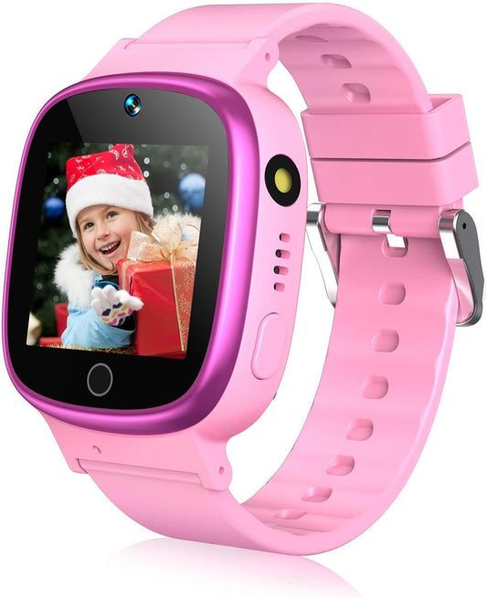 DERUI Kids Smart Watch - 24 Games, Camera, Pedometer, Timer, Flashlight - Pink