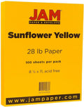 JAM PAPER Matte 28lb Sunflower Yellow Letter Paper - Bright