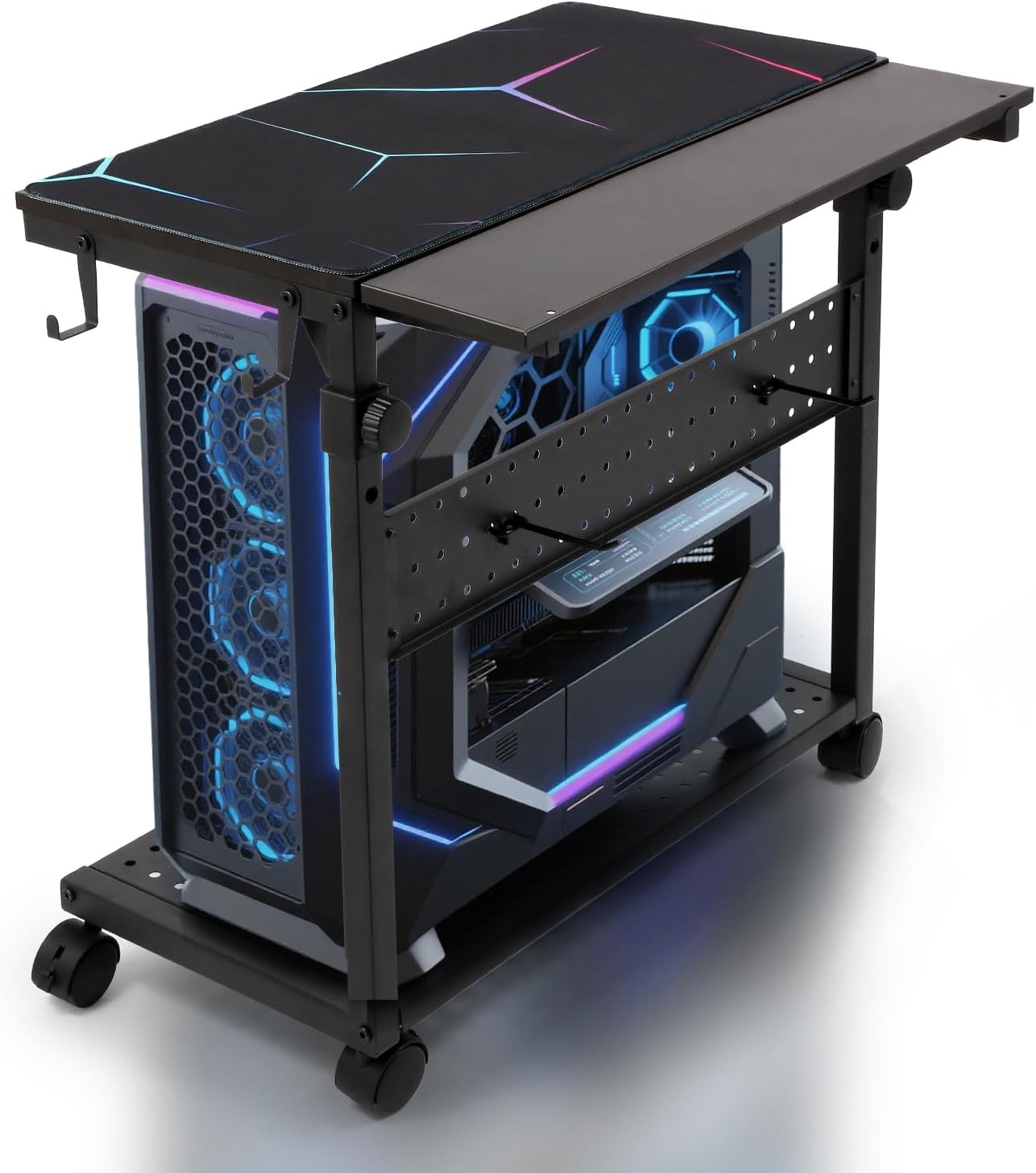 KEBE Wider Tower Stand for Gaming Home Office with Wheels