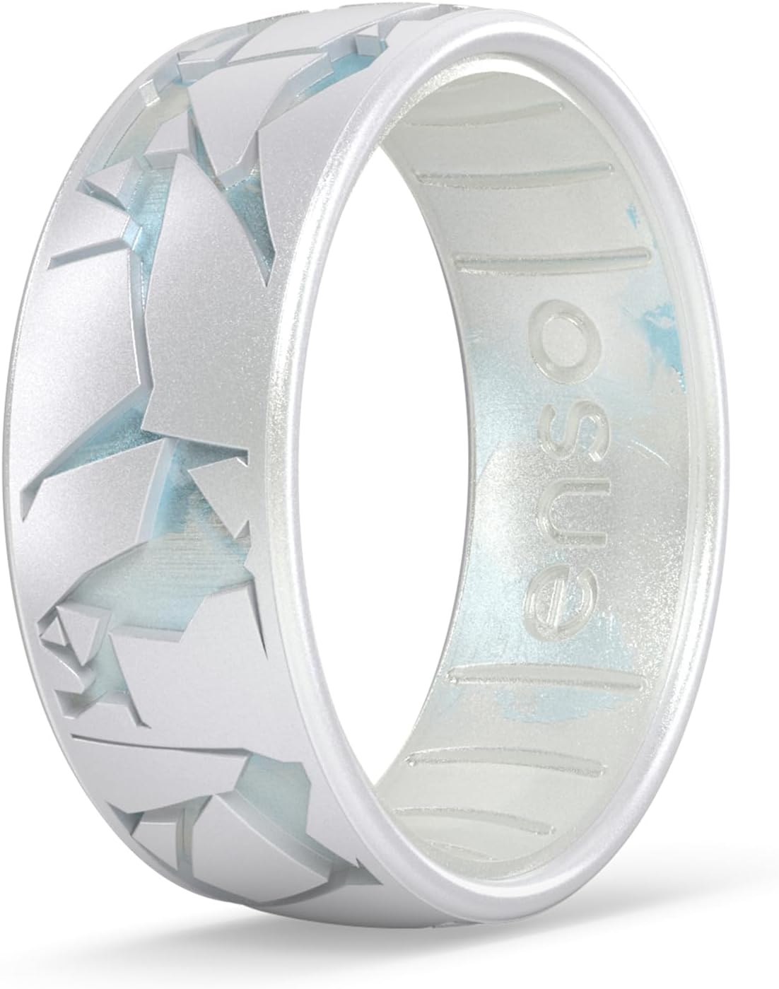 Etched Classic Silicone Rings - Glacier Design for Comfort