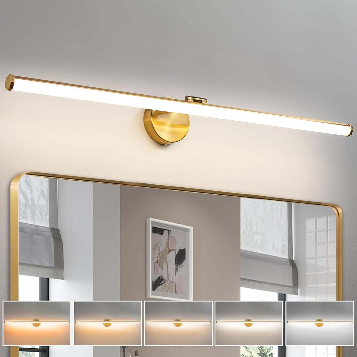 Modern Bathroom Light Bar - 39 Inch Dimmable LED Fixture