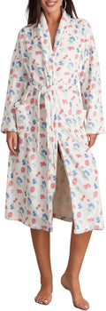 Owl's-Yard Women's Soft Summer Dressing Gown with Floral Print
