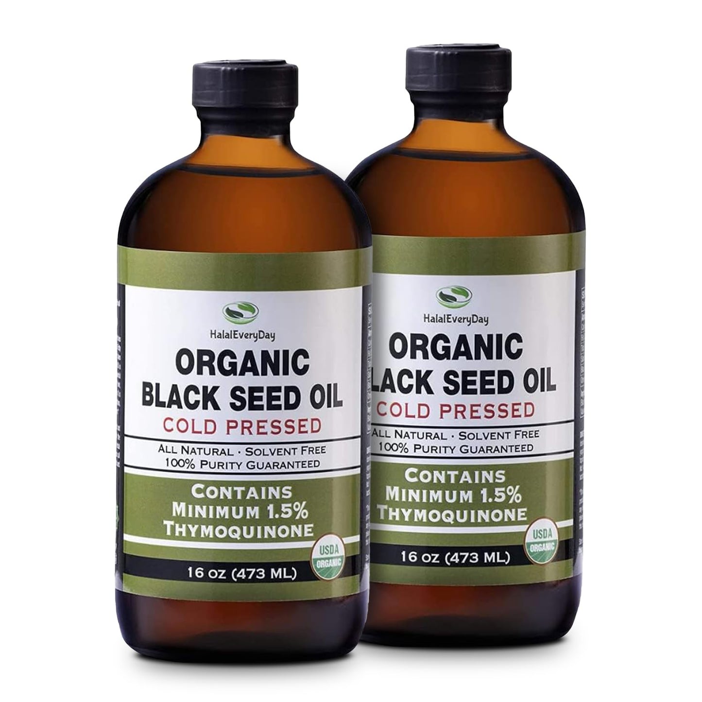 Organic Black Seed Oil - 100% Pure Cold Pressed Glass Bottle