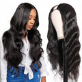U Part Human Hair Wig Body Wave 180% Density 24in - Natural Look