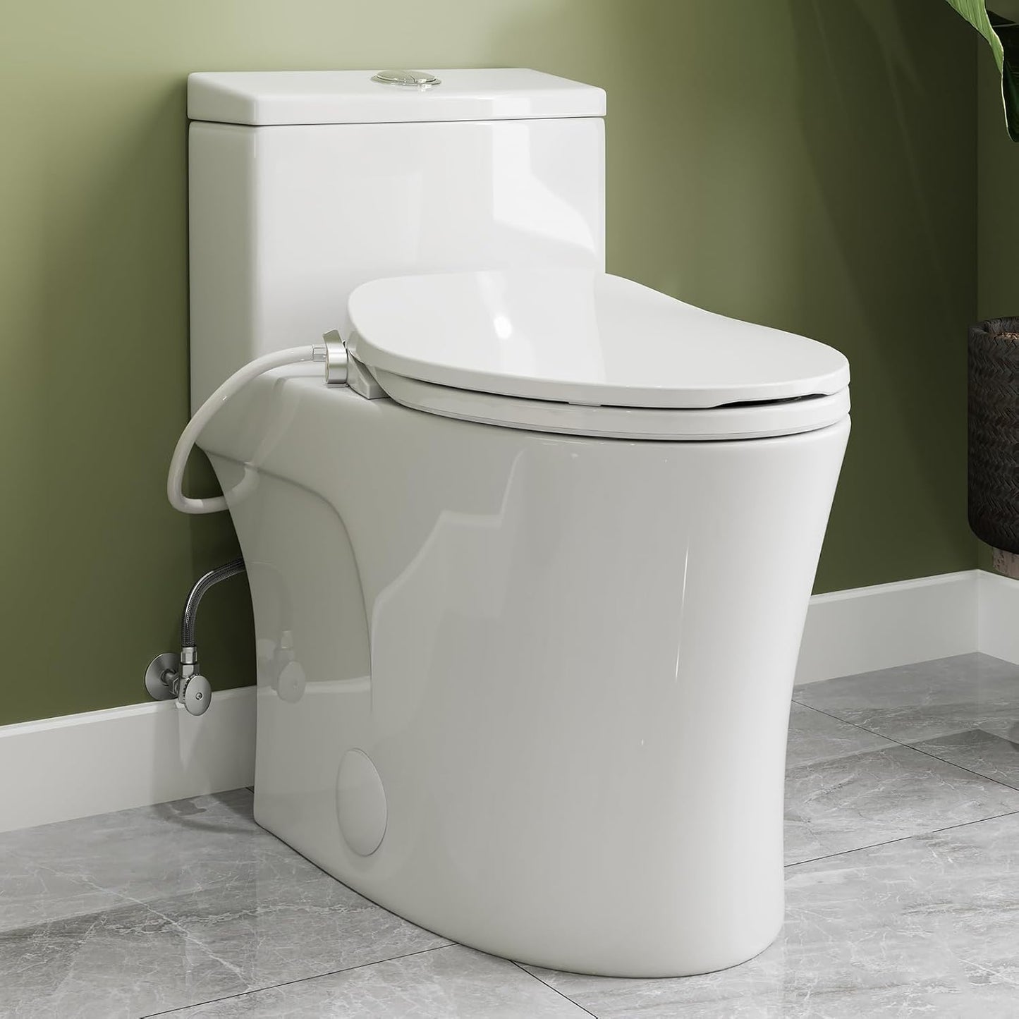 HOROW T0338W One Piece Toilet with Non-Electric Bidet Seat