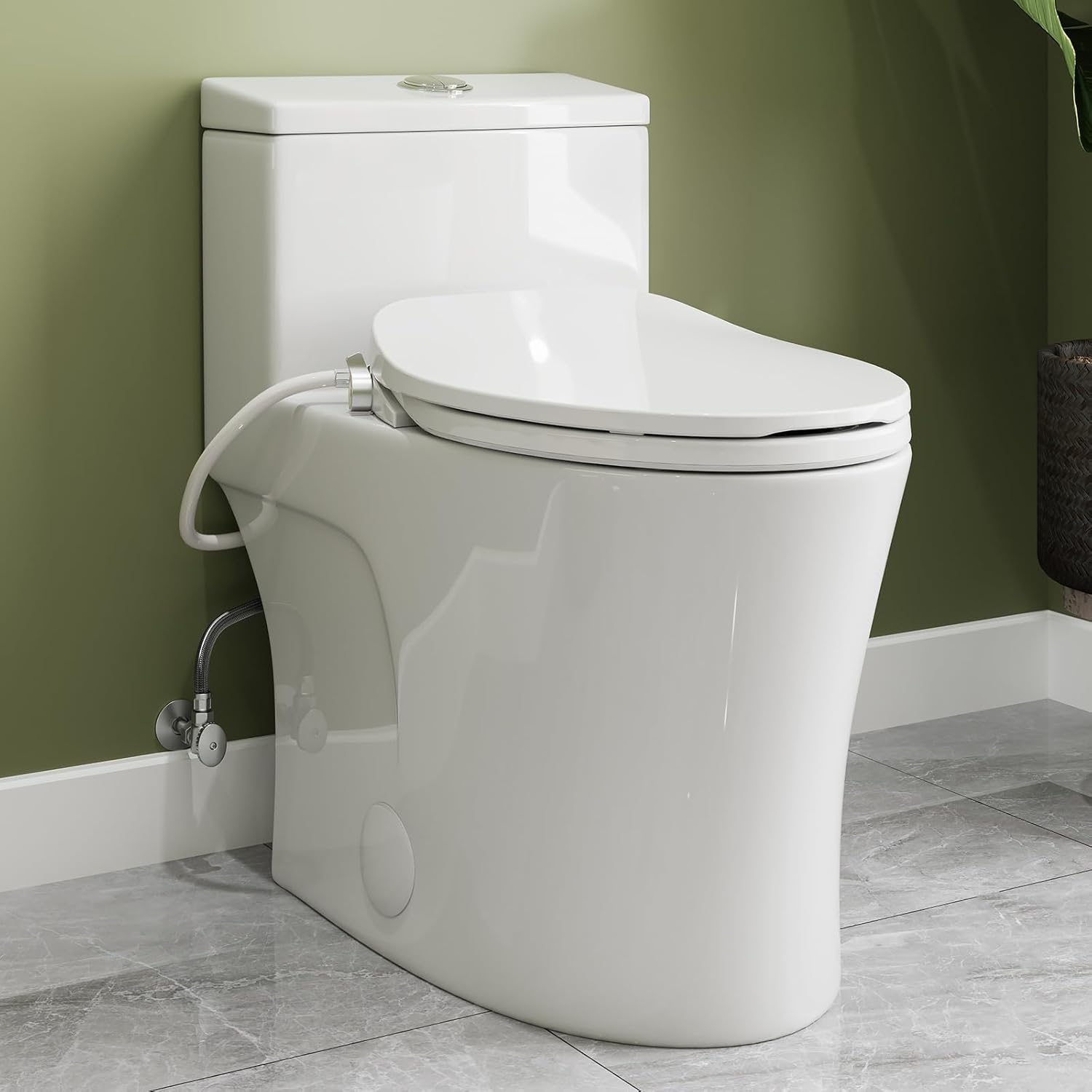 HOROW T0338W One Piece Toilet with Non-Electric Bidet Seat
