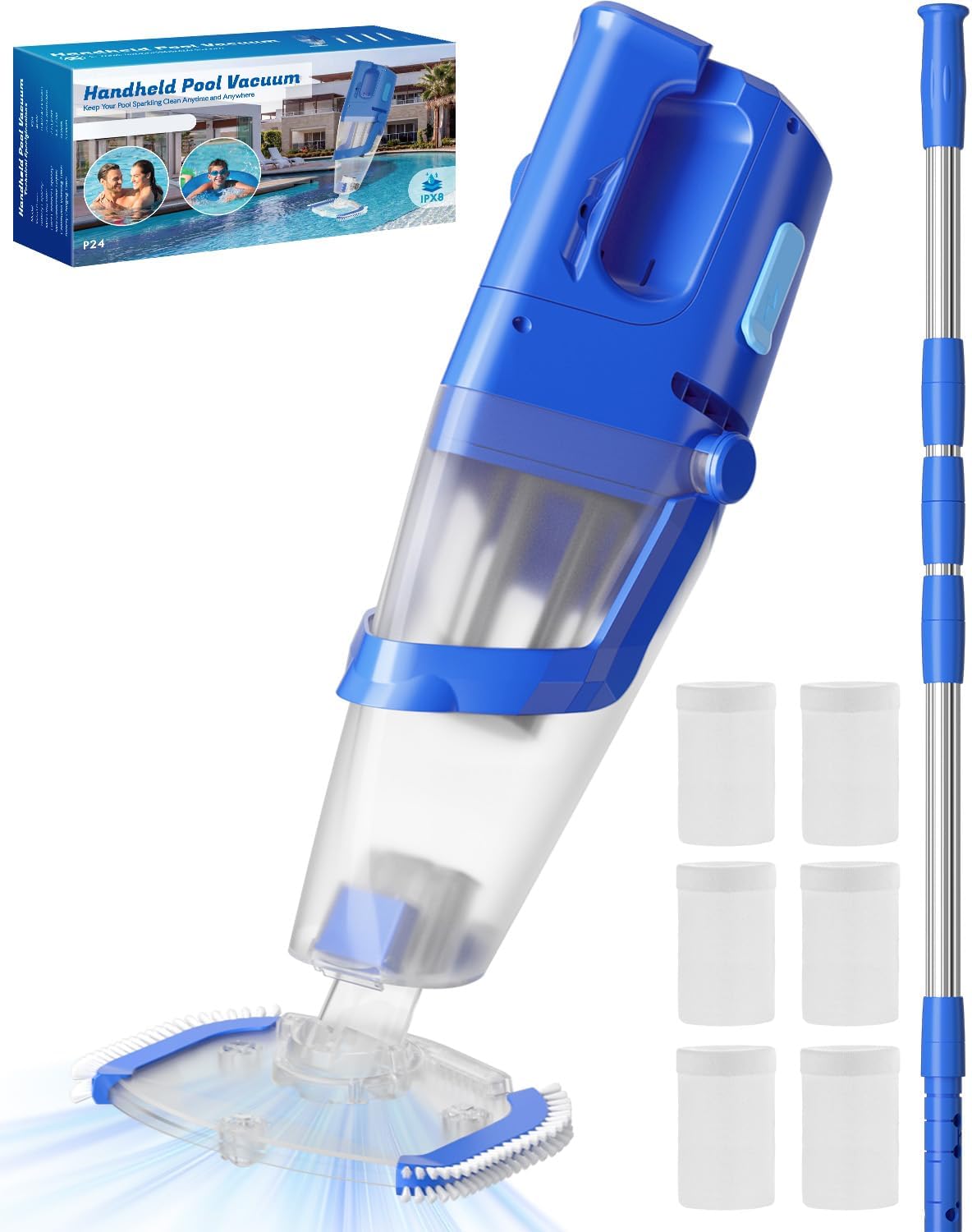 Cordless Handheld Pool Vacuum Cleaner with Powerful Suction