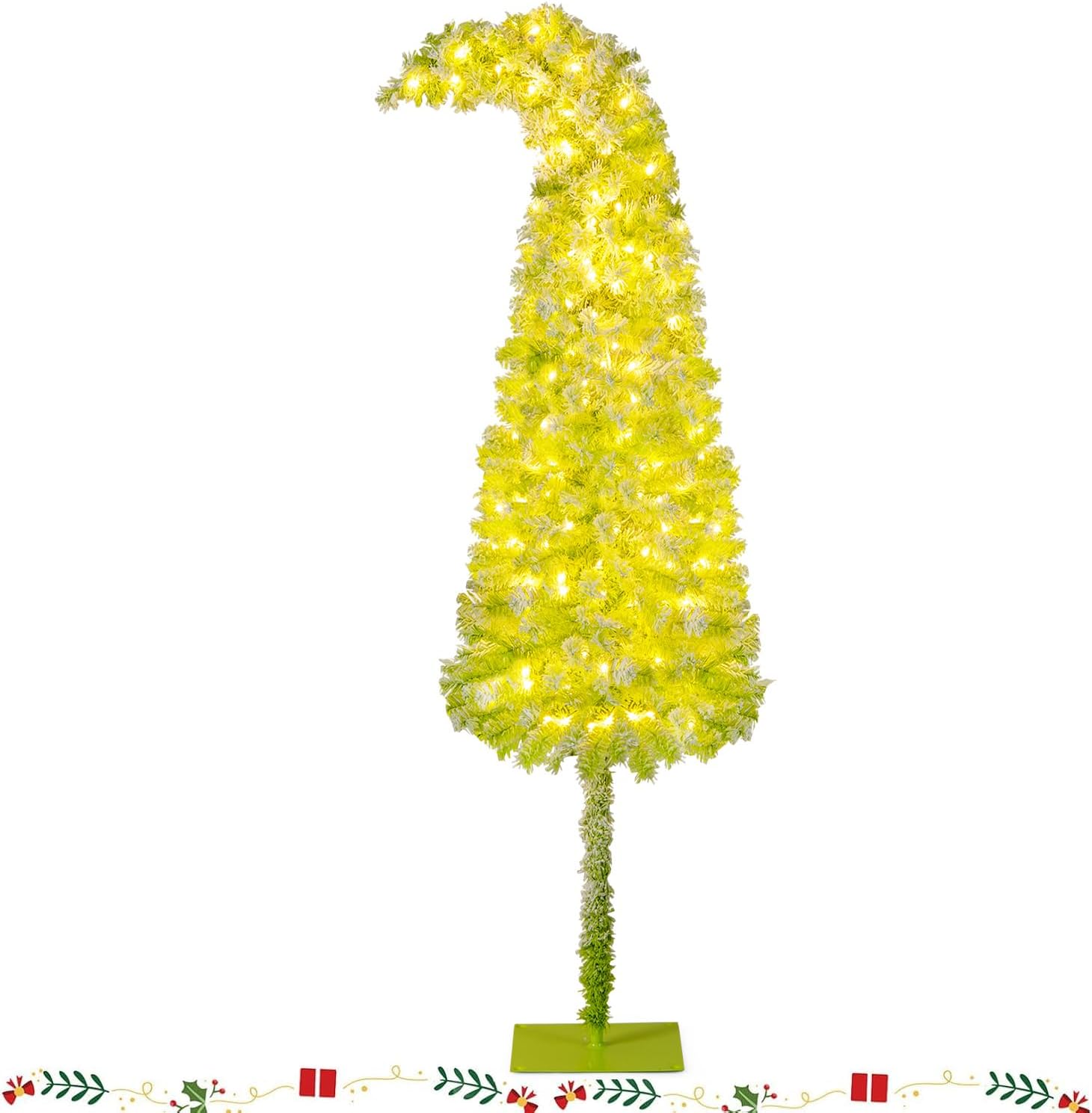 7 FT Pre-lit Christmas Tree with Bendable Top for Holiday Cheer
