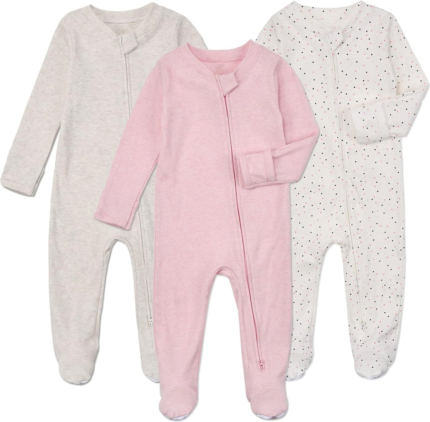 Aablexema Baby Footie Pajamas with Mittens for Cozy Sleep