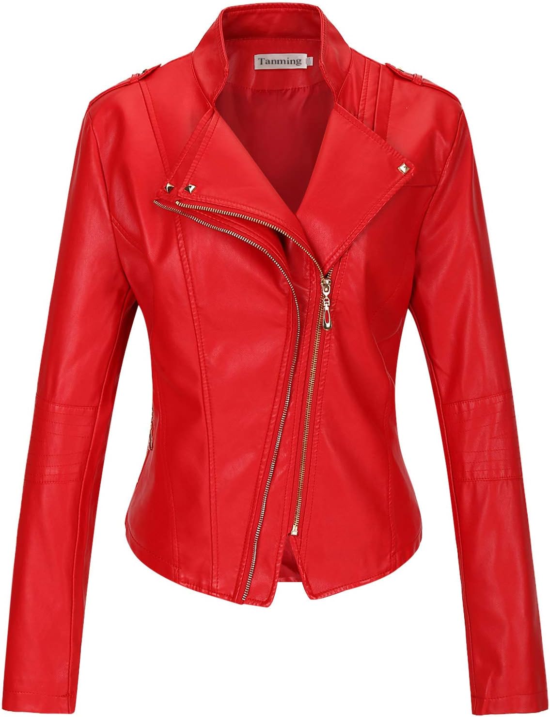 Tanming Women's Faux Leather Moto Biker Short Coat Jacket Review