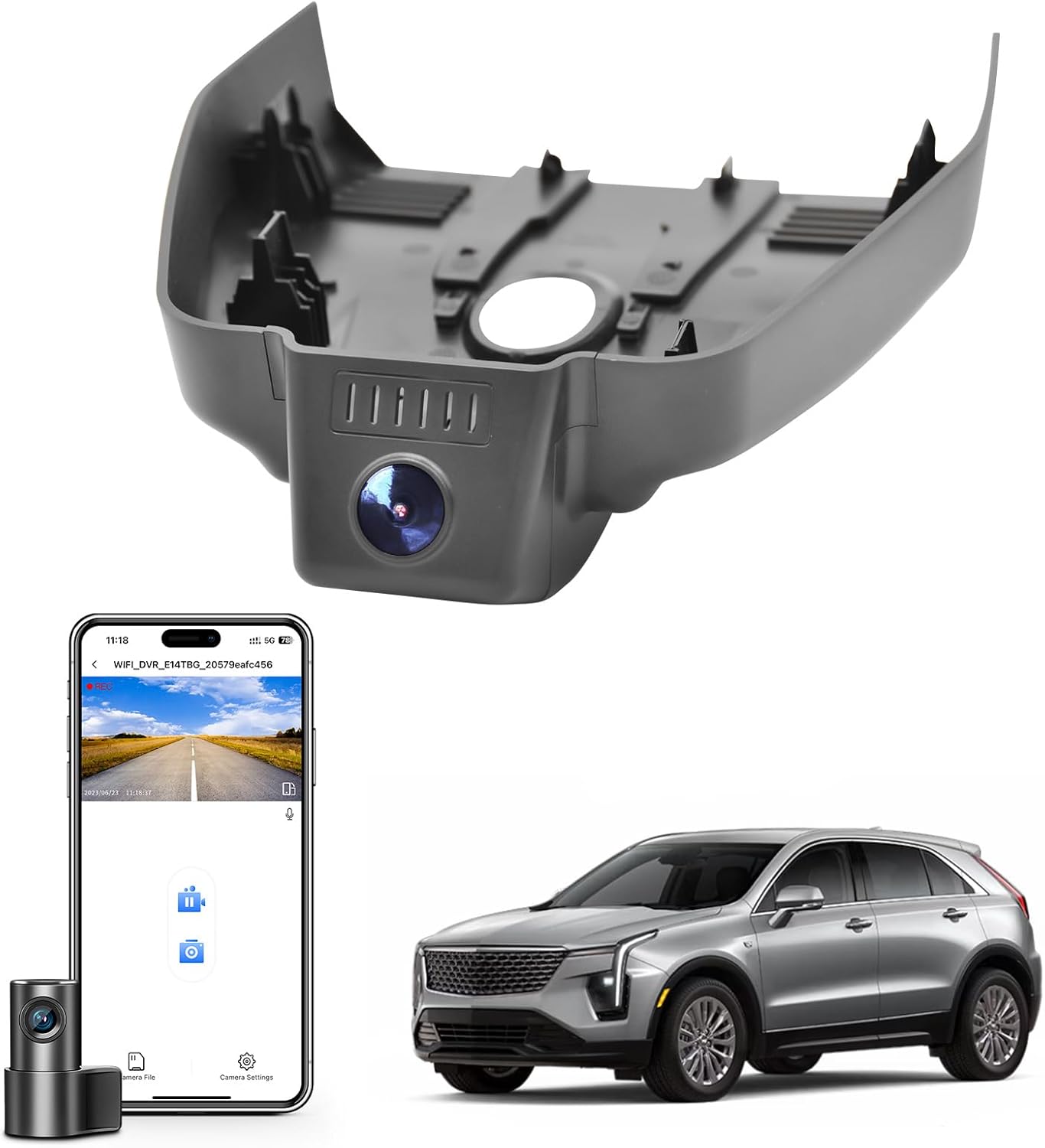 Mangoal Front 4K & Rear 1080p Dash Cam for Cadillac XT4 2024 2025