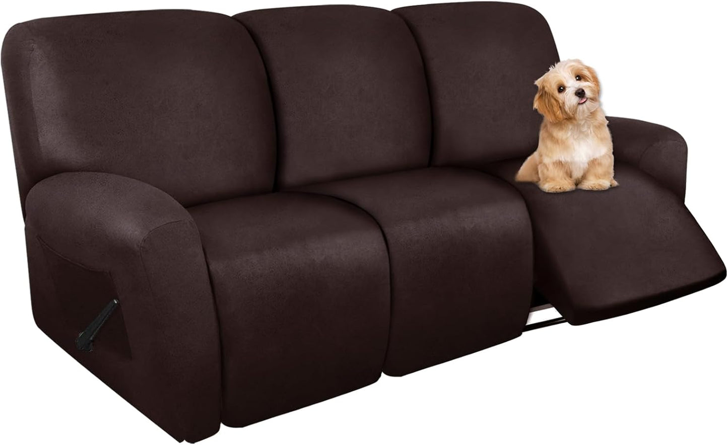 Molasofa Recliner Sofa Covers - 8 Pieces Stretch Leather Like