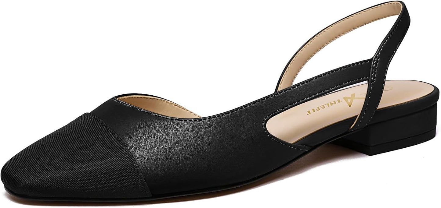 Athlefit Slingback Flats for Women - Stylish Two Toned Pumps