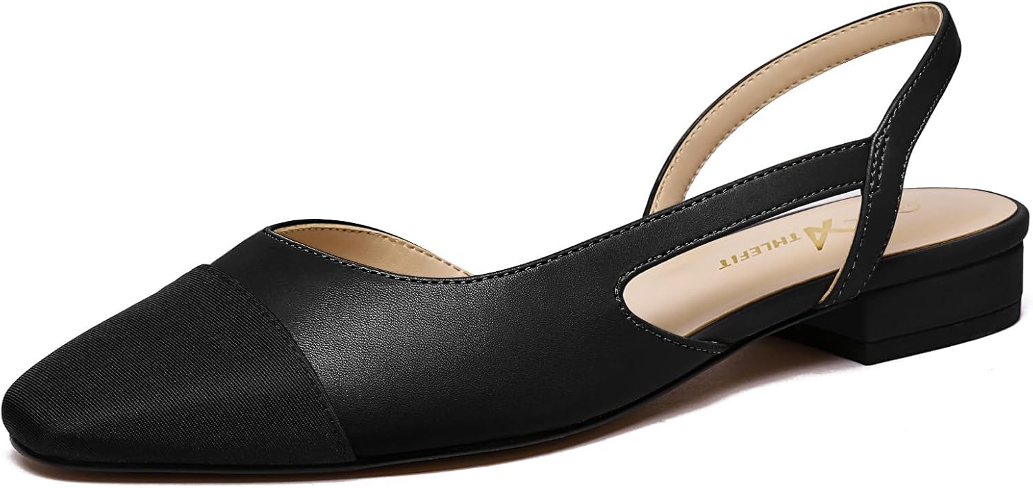 Athlefit Slingback Flats for Women - Stylish Two Toned Pumps