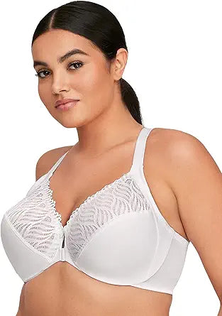 Glamorise Women's Plus Size Front-Close T-Back Underwire Bra