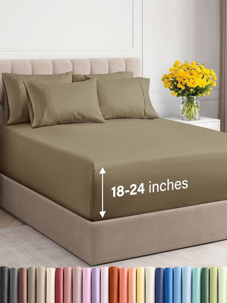 Extra Deep King Sheet Set - 6 Piece Soft and Cooling Sheets