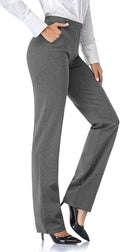 Women's Stretchy Straight Dress Pants with Five Inseam Lengths