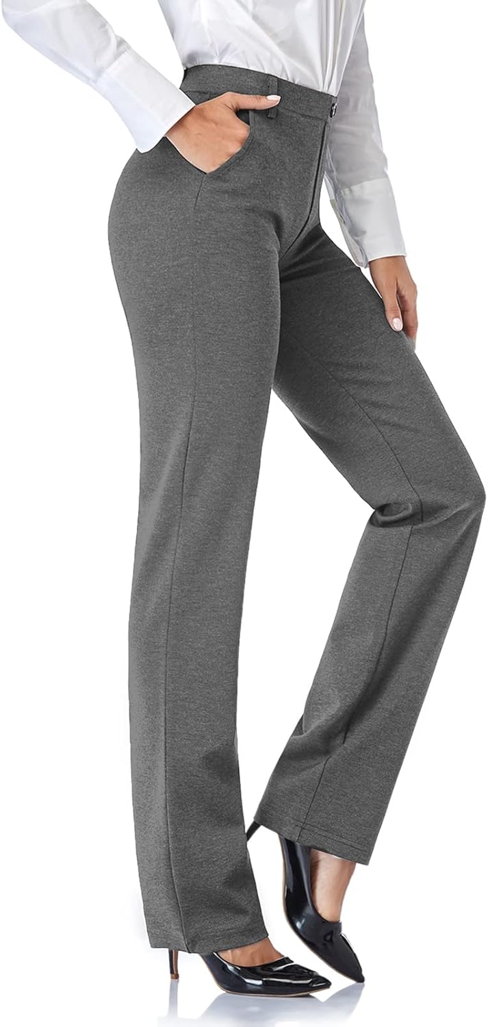Tapata Women's Stretchy Straight Dress Pants for Office Work