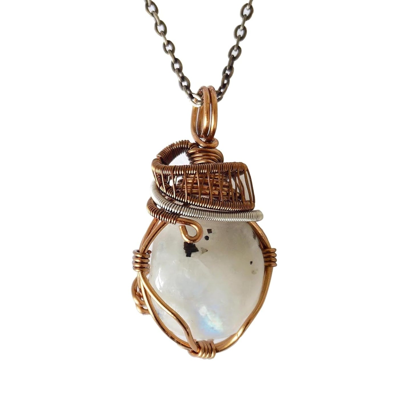 Natural Rainbow Moonstone Necklace for Women - Unique Design