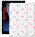 Cute Kawaii Pink Bow iPad Pro 12.9 in Case - Pencil Holder & Auto