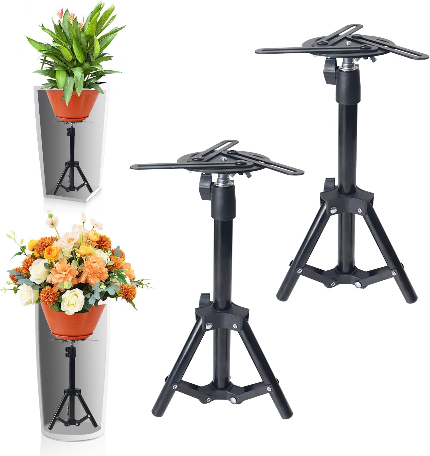 Adjustable Planter Inserts for Large Pots - 2PCS Plant Risers