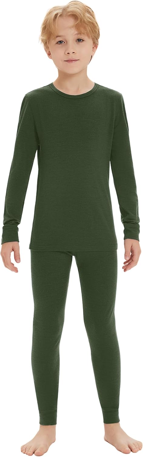 Iguana Unisex Kids Merino Wool Base Layer Set for Comfort
