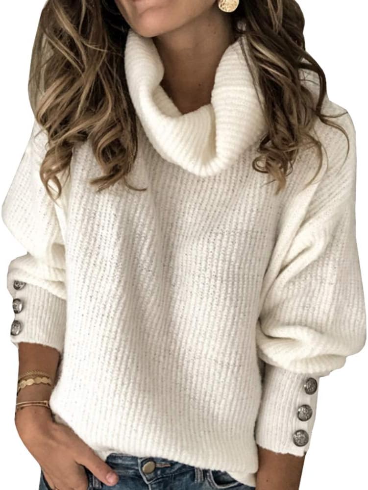 Women's Oversized Turtleneck Chunky Pullover Sweater for Winter
