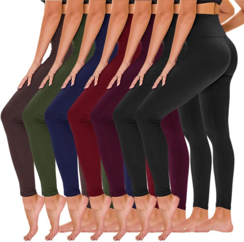 TNNZEET 7 Pack Leggings for Women - Ultra Soft High Waisted Pants