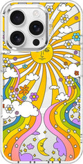 Case for iPhone 16 Pro Clear Psychedelic Groovy Art - Shockproof