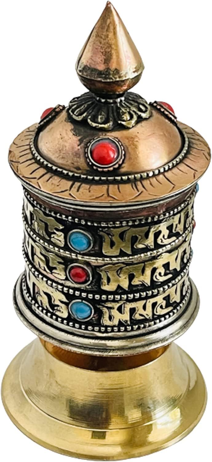 Tibetan Hand Carved Prayer Wheel - Zen Gift Set