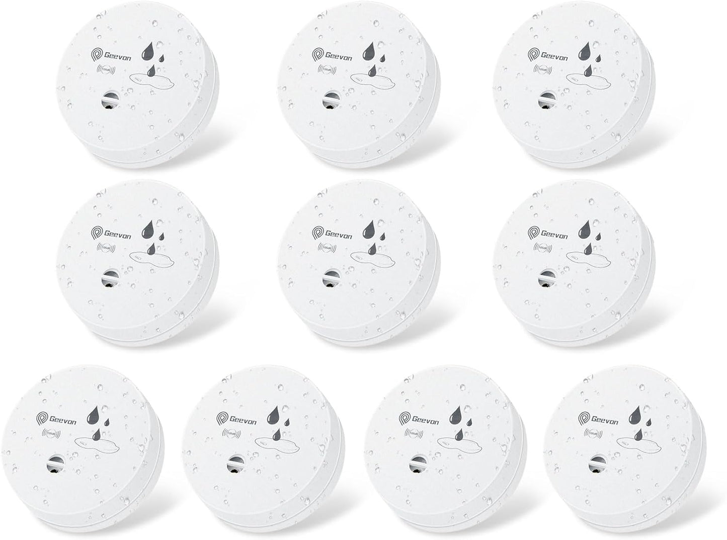 Geevon 6 Pack Water Leak Detectors with 100dB Alarm System