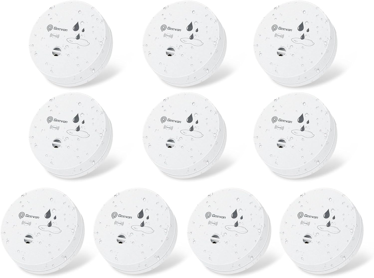 Geevon 6 Pack Water Leak Detectors with 100dB Alarm System
