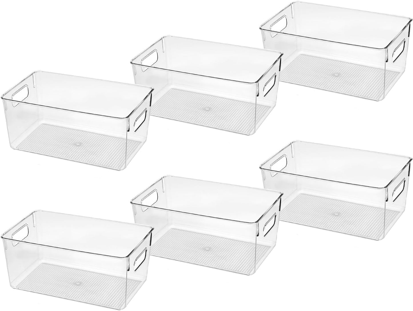 Clear Plastic Storage Bins for Kitchen and Home Organization