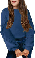 Arshiner Girls Long Lantern Sleeve Sweaters for Cozy Style