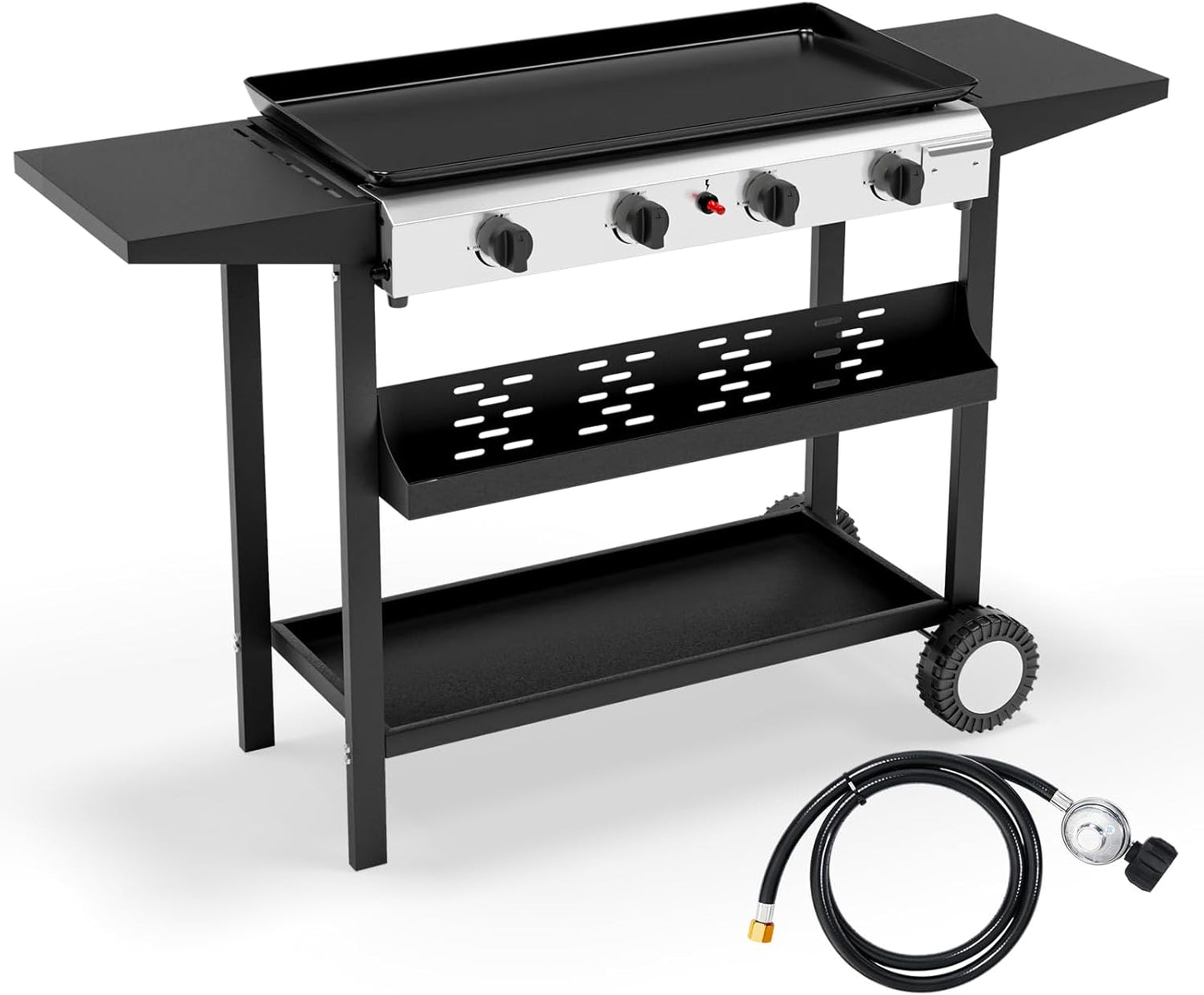 Bonnlo 4 Burner Portable Propane Griddle for Outdoor Cooking