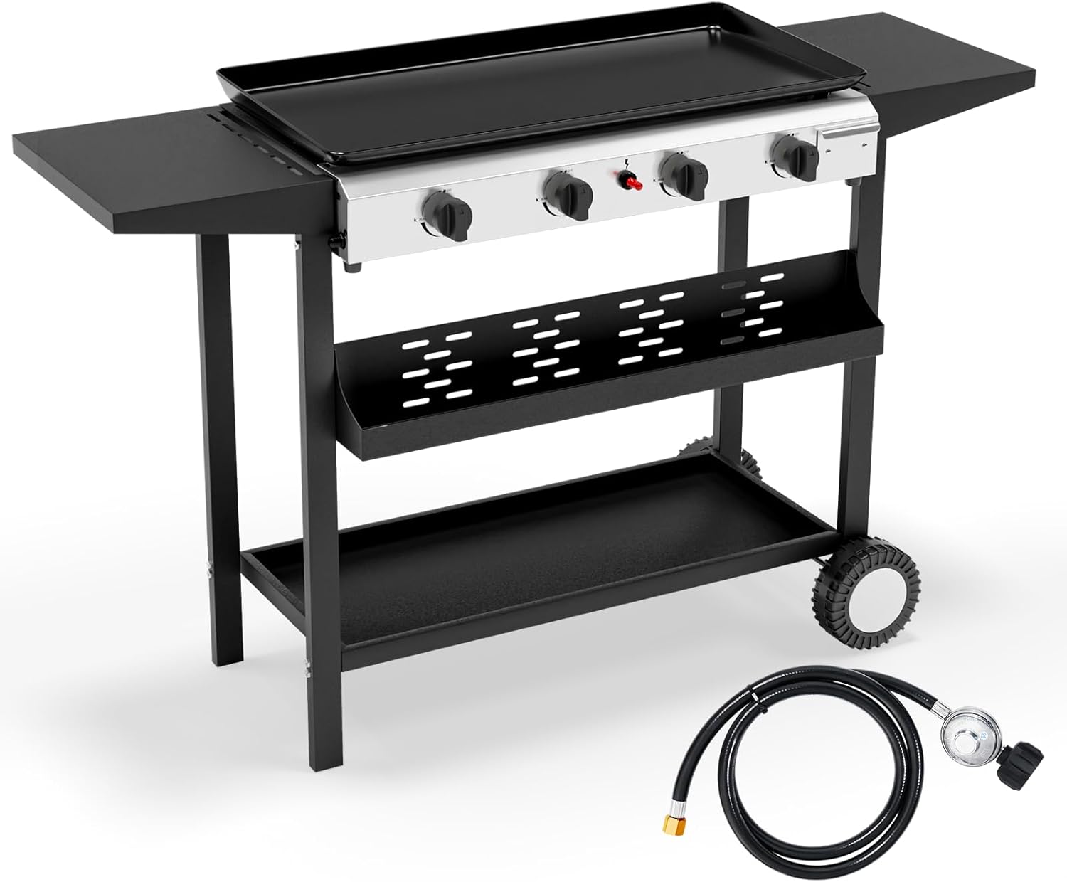 Bonnlo 4 Burner Portable Propane Griddle for Outdoor Cooking