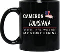Patriotic Louisiana Mug - Where My Story Begins
