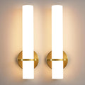 Wall Sconces 15 in Gold Set of Two - Dimmable LED Bathroom Vanity
