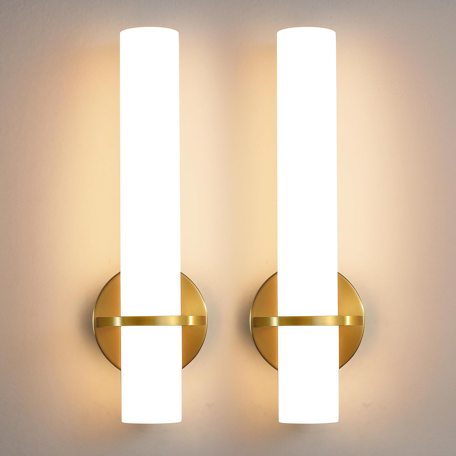 Modern 15 inch Gold Wall Sconces Set of Two for Elegant Lighting