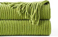 Apple Green Throw Blanket for Couch - Soft Chenille Knit 50in x 60in