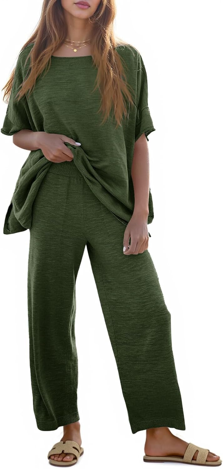 Tankaneo Women's 2 Piece Travel Outfits for Casual Style