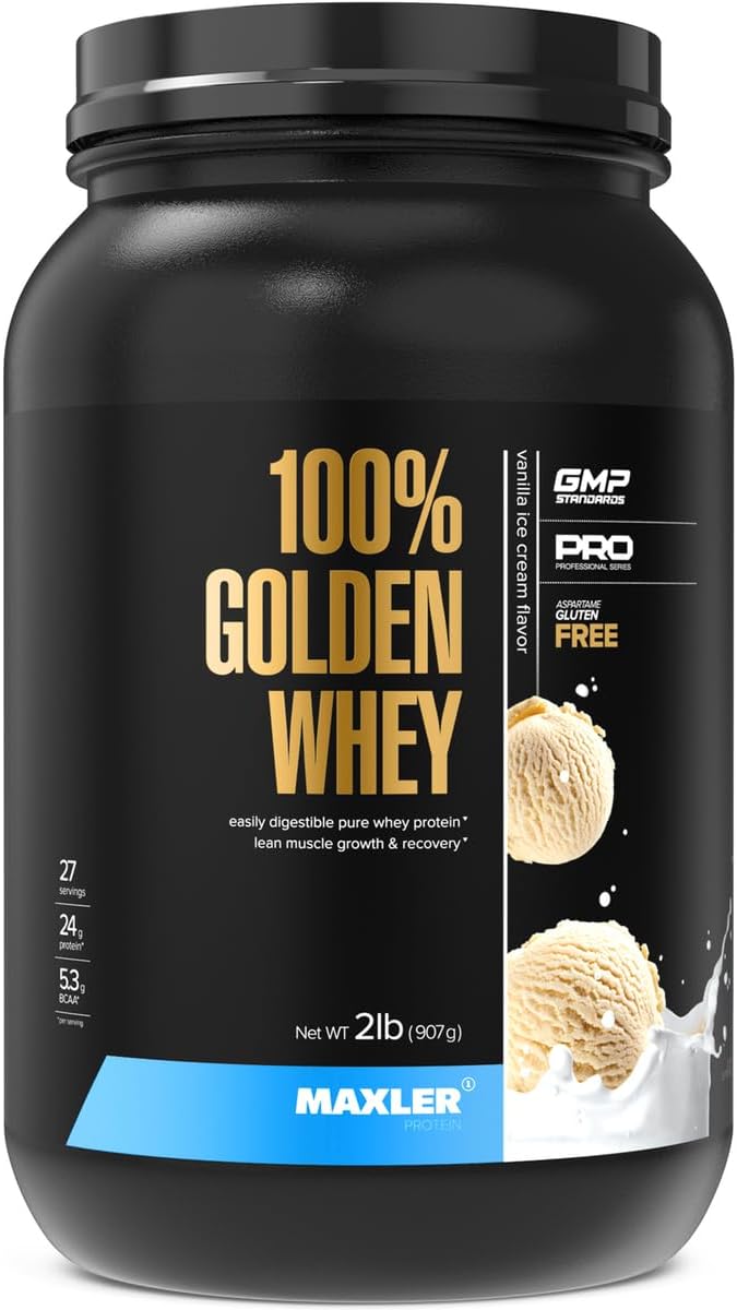 Maxler 100% Golden Whey Protein - Premium Vanilla Ice Cream Flavor