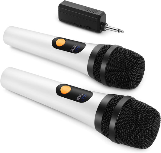 200ft Wireless Dual Microphone Set | Rechargeable Receiver | Karaoke Singing