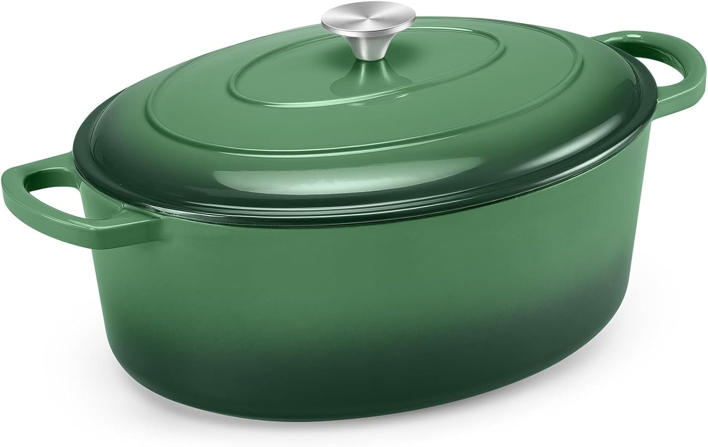 TeamFar 7QT Oval Dutch Oven for Baking, Stewing, and Frying