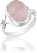 Solid 925 Sterling Silver Ring for Womens with Rose Quartz - Statement