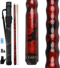 Red 58in Maple Pool Cue Kit with 13mm Tip - Ergonomic Grip