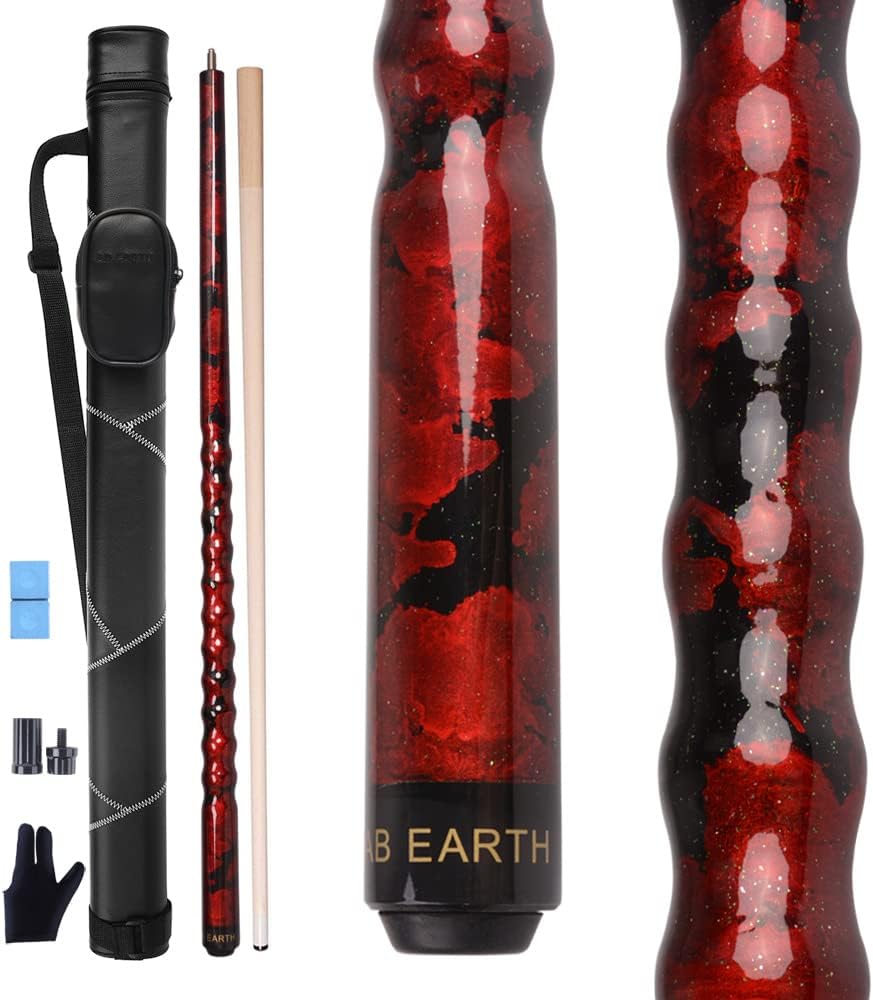 Ergonomic Design 58in Maple Pool Cue Stick Kit with Hard Case